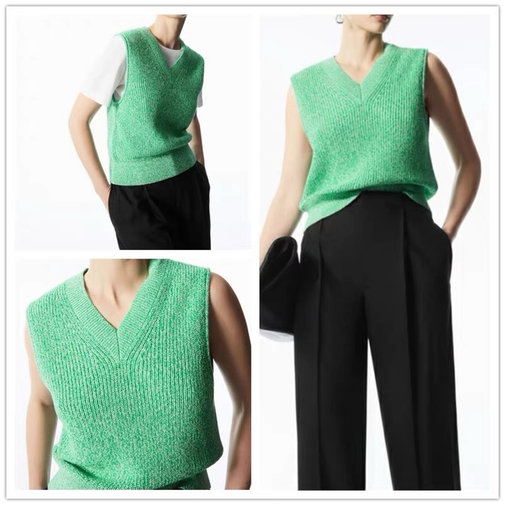 COS Green Knit Sleeveless Sweater Vest
